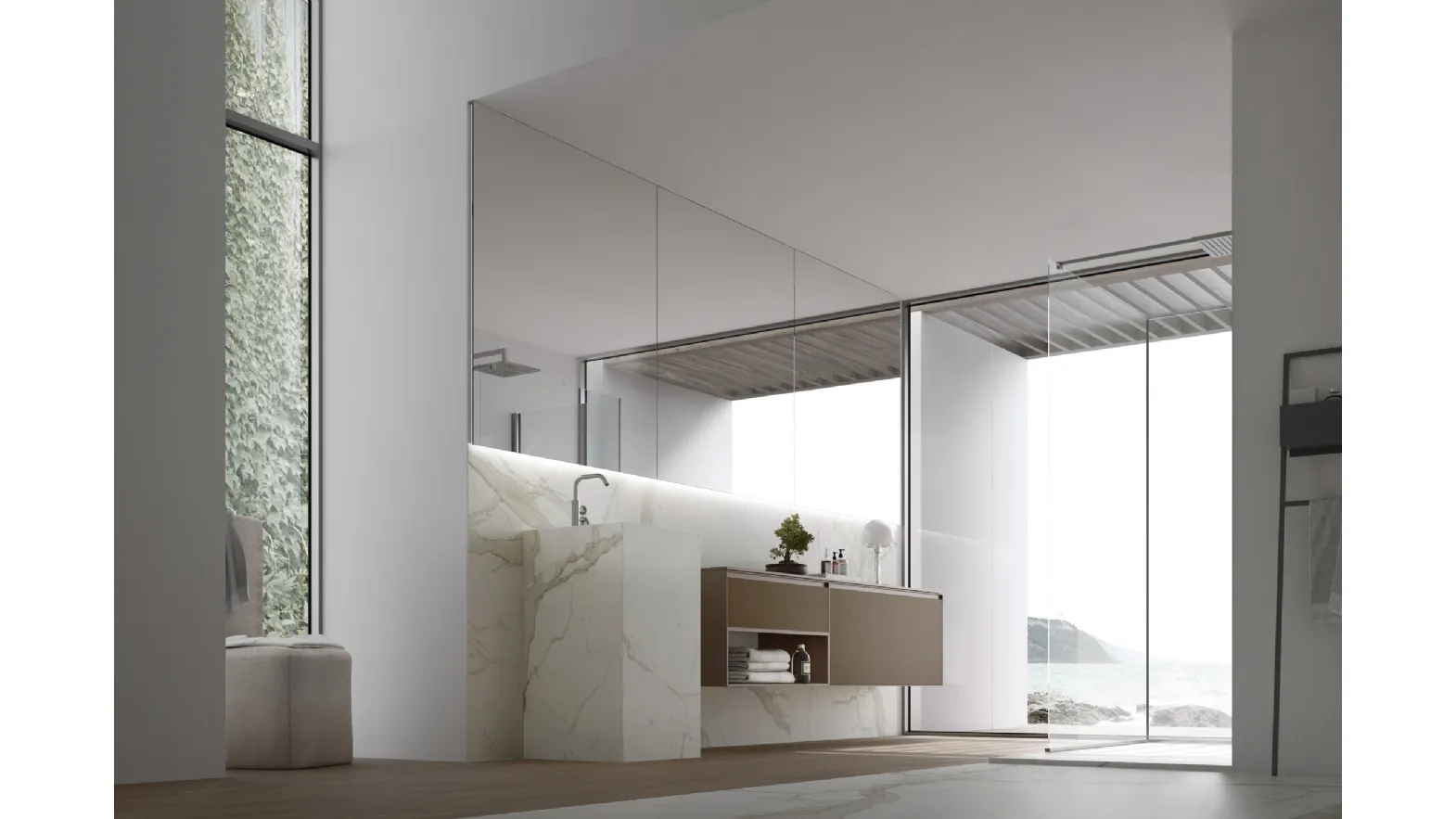 Lavabo monolite Free in marmo di Arcom