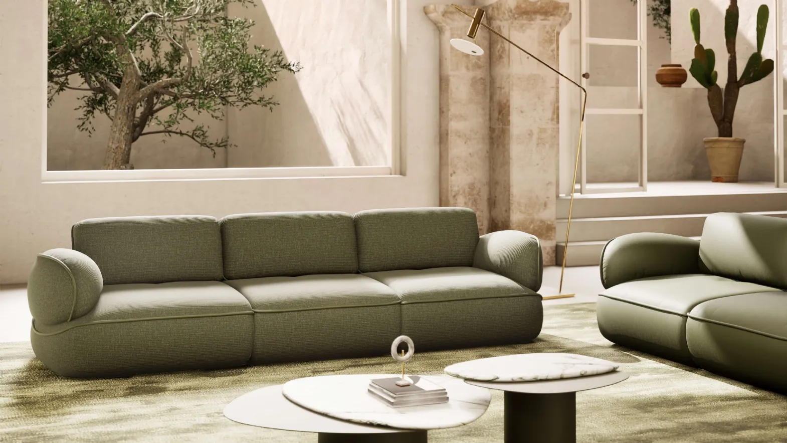 Divano lineare Snail di Natuzzi