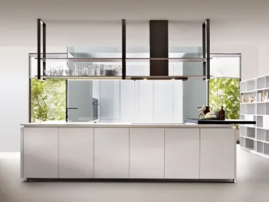 Cucina Design con isola in laminato Bianco HiLine 6 di Molteni & C